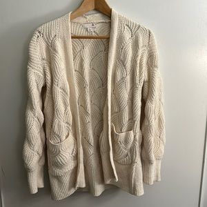 cream color cardigan